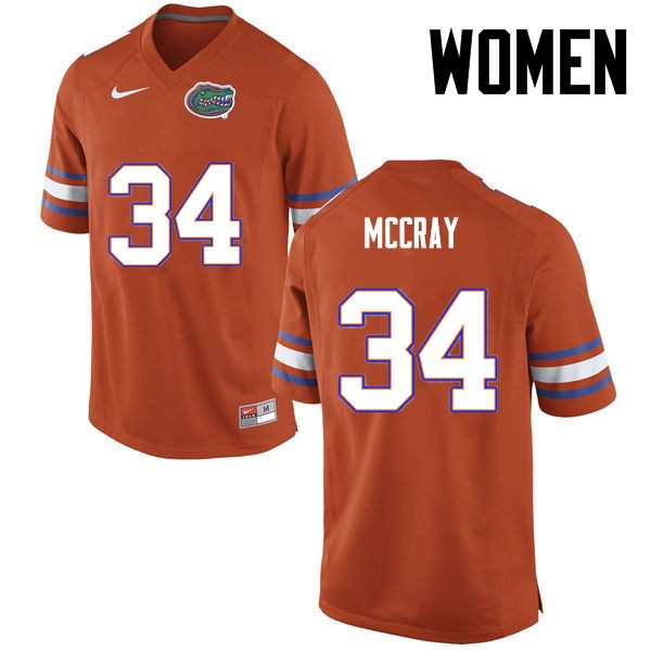 NCAA Florida Gators Lerentee McCray Women's #34 Nike Orange Stitched Authentic College Football Jersey SZW3464HL